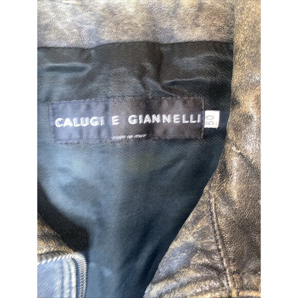 Calugi E Giannelli Leather Jacket Italy Biker Grunge Distressed 50 Pilot Rare - Picture 5 of 16